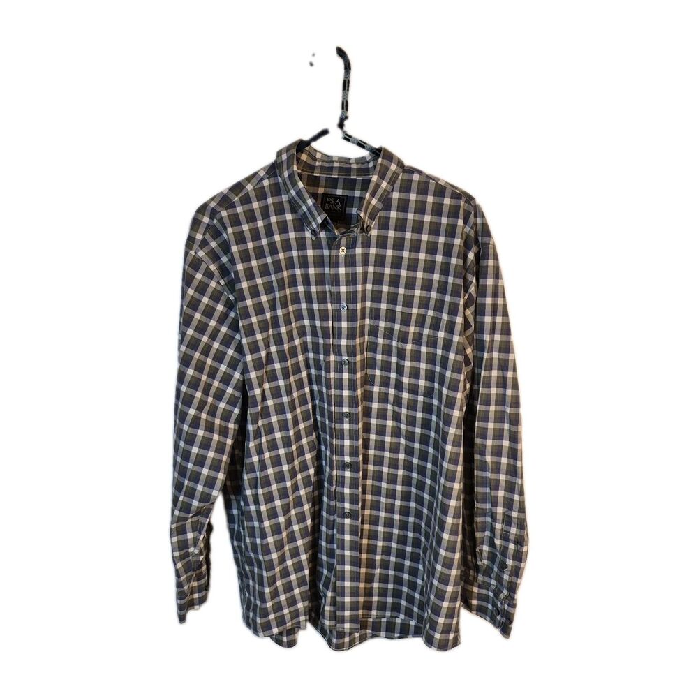 Jos. A. Bank Traveler's Collection Men's Shirt Size XL Plaid Cotton Button Down